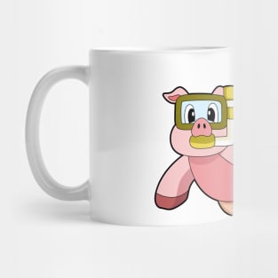 Pig Swimming Snorkel Mug